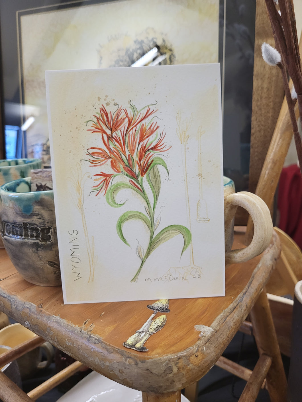 Botanical Indianpaint brush in watercolor